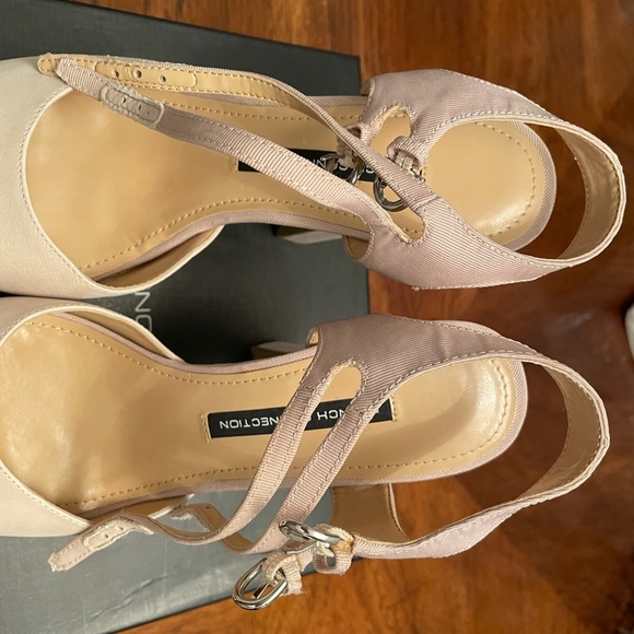 French Connection Nude Platform , size 10B with dust storage bag - Picture 8 of 9